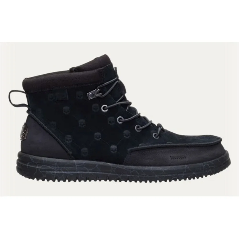 Hey Dude Bradley Suede Boots Jelly Roll Black Oyster Men's Size 9 Skull Print